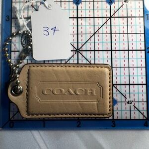Coach Beige Leather Key Holder